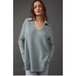 We The Free Raymond Waffle Knit Thermal Tunic Oversized Boho Layer Top S